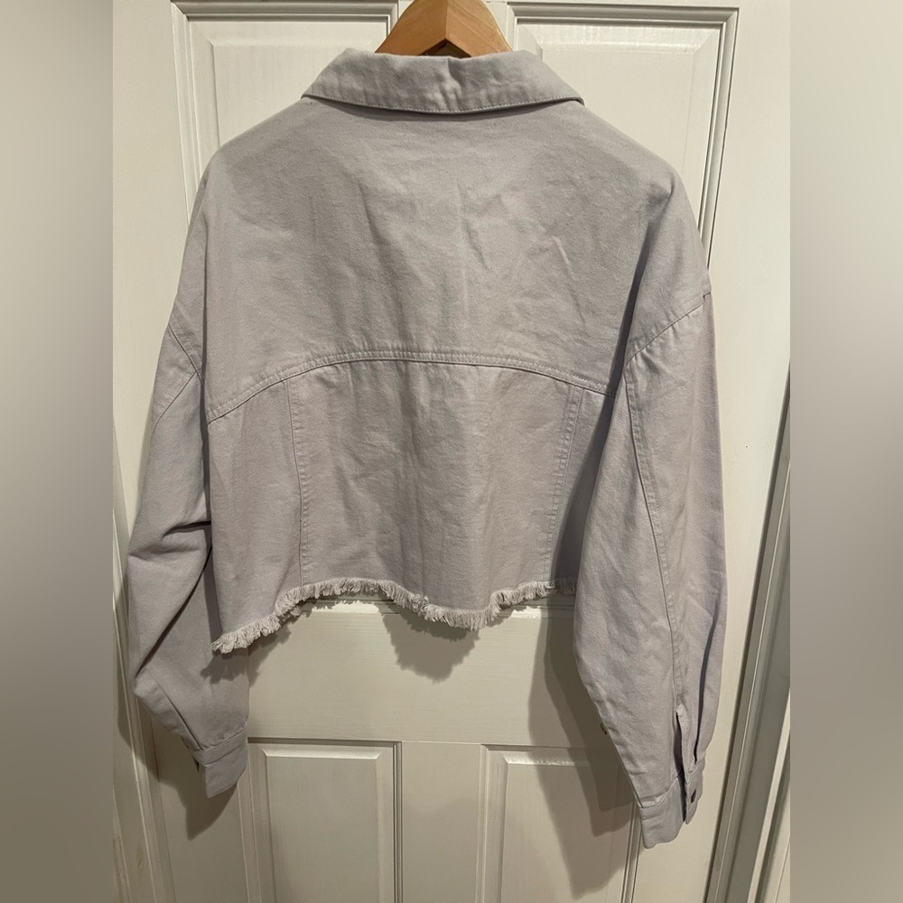 Elan Lilac Crop Denim Jacket - Picture 4 of 4
